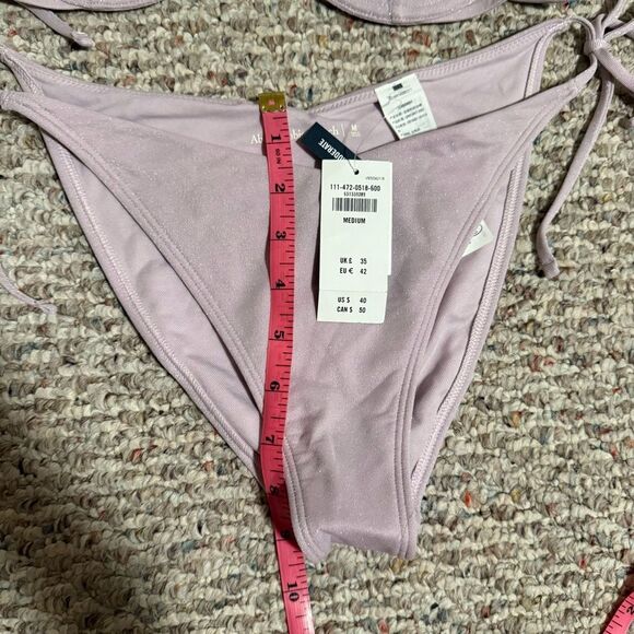 NWT Abercrombie & Fitch Purple Shimmer Asymmetrical String Bikini- Size Medium - Picture 10 of 12